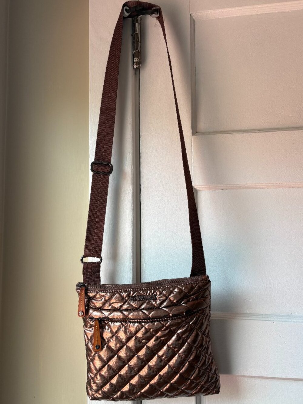 MZ Wallace crossbody bag with some visible wear